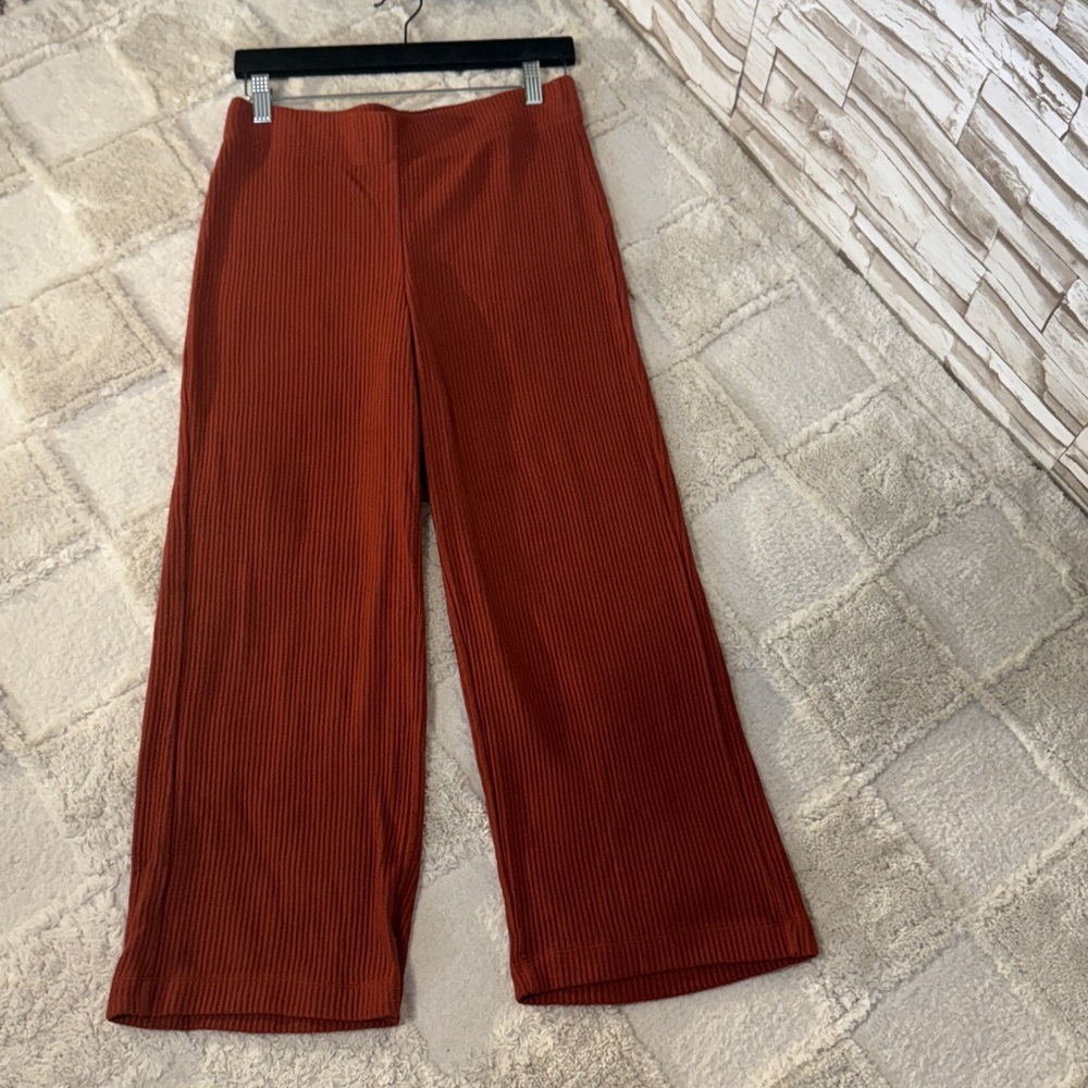 LOFT Petite Small Rust Red Ribbed Pants - Picture 5 of 11